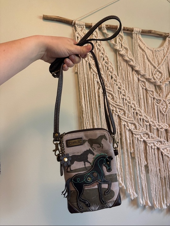 Chala Handbags - Chala Brown & Tan Horse Crossbody Phone Bag